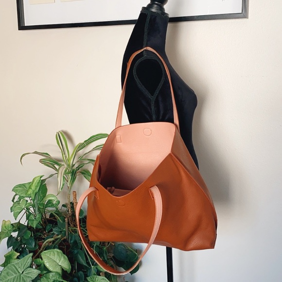 G.H. Bass & co Tan and pink interior Tote Purse - Picture 2 of 9